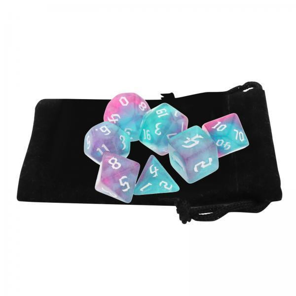 2xPack De 7 Juego De Dados Poliédricos D4-D20 Juguetes De Fiesta Para Juegos De Mesa RPG Púrpura Hugo Dados poliédricos