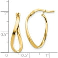 thumbnail image 3 of 14K Yellow Gold Polished 2mm Wavy Hoop Earrings (24.45 X 13.5) Made In Italy tf1394, 3 of 5