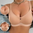 thumbnail image 6 of Yutgune Bras For Women Jelly Wireless Bra V Neck Heart Detail Support Lift Comfortable Everyday Bralette, 6 of 8