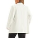 thumbnail image 3 of Blazers de mujer de tallas grandes Agnes Orinda con solapa y botones, chaquetas de trabajo con bolsillos, Blazer 1X blanco, 3 of 6