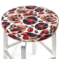 thumbnail image 3 of KLL record lips Skull Round Bar Chair Cushion Cover 12 inch ,Bar Stool Protector with Elastic, Soft Washable, 3 of 6
