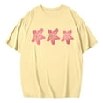 thumbnail image 4 of Womens T Shirts Beach Oversized Graphic Vintage Baggy Summer Vacation Tees Women's Tops Yellow S, 4 of 4