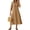 Dresses for Women-Khaki, variant on Zyloft Plus Size Dresses for Women V-Neck Solid Color Casual Three-Quarter Sleeve Zipper Pocket Dress Brown XL