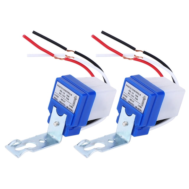 2 interruptores de luz automáticos para exteriores, con sensor de luz controlado por foto, AS-10A-12V DC12V