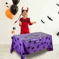 thumbnail image 4 of sruoe Tablecloth, Halloween Tablecloth, Waterproof Machine Washable Foldable Purple Rectangle Tablecloths, Table Cloth for Dining, Home, Party Decor, Plastic, 4 of 6