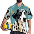 thumbnail image 4 of Spotted Dog Men's Short Sleeve Shirts with Spread Collar Tops, Casual Printed Poplin Shirt, Button Down Short Summer Beach Shirts - Unisex, 4 of 6