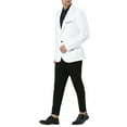 thumbnail image 2 of MODA NOVA Big & Tall Men's Notched Lapel One Button Dress Business Blazer White LT, 2 of 3