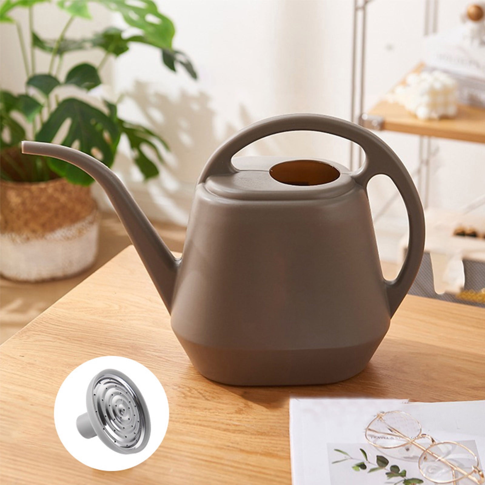 Musatteng 2-in-1 Detachable Shower & Watering Can System - 1 Gallon ABS Set with 5 Spray Modes, for Indoor/Outdoor Use (Floral Design)
