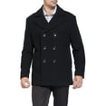 thumbnail image 3 of BGSD Mens Mark Classic Wool Blend Pea Coat (Big & Tall), 3 of 6