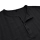 thumbnail image 3 of Camisetas Elvqul Caballero Manga Corta Negro Liso Deportivas Casuales Algodón Botones Cuello Redondo, 3 of 6