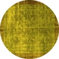 thumbnail image 1 of Ahgly Company Machine Washable Indoor Round Persian Yellow Bohemian Area Rugs, 4' Round, 1 of 4