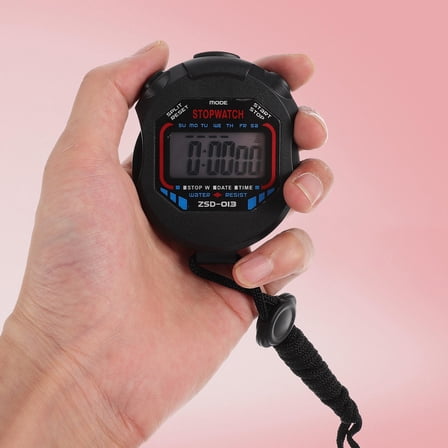 ELAYARD Black Digital Stopwatch for Sportsmen with 12 Hour 24 Hour Display and Alarm