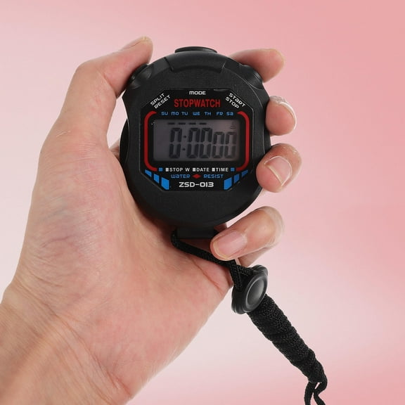 ELAYARD Black Digital Stopwatch for Sportsmen with 12 Hour 24 Hour Display and Alarm