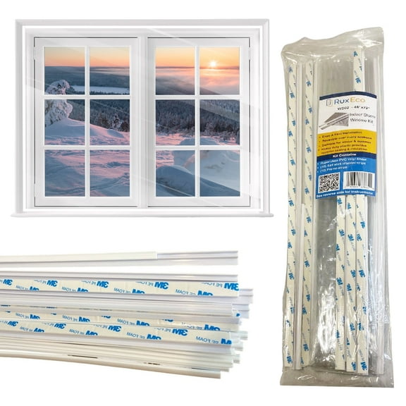 RuxEco 36" x 60" Plastic Vinyl Sheet, Reusable Weatherproof Window Insulation Kits White