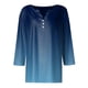 thumbnail image 3 of Blusa casual Cotecram para mujer, manga 3/4, cuello en V, azul, talla XL, 3 of 5