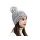 thumbnail image 1 of Gorro de invierno para mujer, gorro con pompón, gorro de invierno, gorro suelto para mujer, gorro elástico de punto cálido, gris claro, 1 of 5