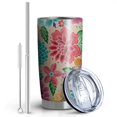 thumbnail image 2 of 20 Oz Pioneer Flower Coffee Tumbler Double Wall Insulated Stainless Steel Water Bottle | Metal Reusable Thermoses Flask with Cup Cap | Leak & Sweat Proof with Anti-Dust Lid, 2 of 7