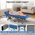 thumbnail image 3 of ELFWOLF 75 x 28 in 500 lb Heavy Duty Folding Camping Cot for Adults with Carry Bag, Portable Sleeping Bed for Indoor Outdoor Use, 3 of 7
