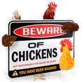 thumbnail image 3 of Beware of Chickens Warning Sign | 9" x 12" | Danger Sign Funny Gag Gifts for window, office, bedroom decor, lockers, etc. | Corr, 3 of 7