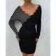 thumbnail image 3 of Vestido de punto con mangas de muñeca, vestido de punto con escote en V, ropa de mujer, vestido de punto con integración sin costuras, 3 of 6