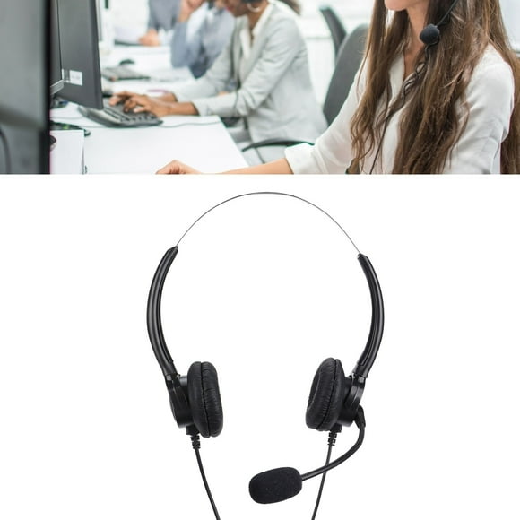 Telephone Headset, Soft Corded Phone Headphone RJ9 Head Hands Free For Call Center