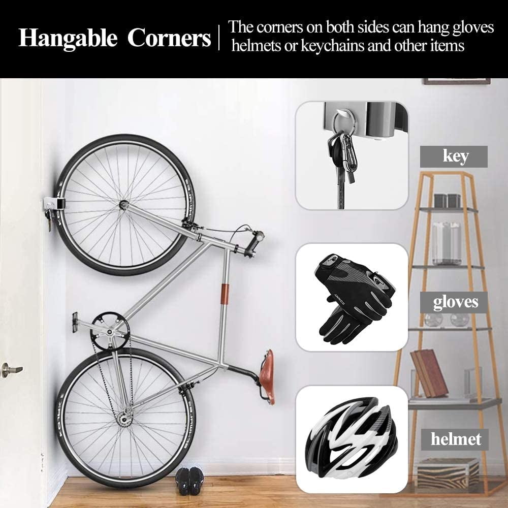 Mountain Bike Road Bike Vertical Storage Holder Clip Cycling Display Stand for Garden Home Living Room Wall Vertical Space 1,Black for Road Bike Bestine Bicycle Parking Buckle 