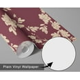 thumbnail image 6 of S4sassy Self-Stick Decorative Wallpaper, Blossom Print Wall Paper, Textured Vinyl Waterproof Contact Paper, Burgundy, 25"x240"inch Removable Renter Friendly Wall Covering For Bedroom, Dining room, 6 of 9