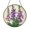 Acrylic 3.5 Inch, variant on Purple Foxglove Stained Glass Suncatcher Round Window Hanging Floral Panel for Home Decor Gift for Mom