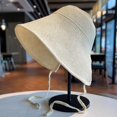 thumbnail image 3 of Cotton and Linen Straw Sun Hats For Women Beach Big Wide Brim Cloche Ha, 3 of 9