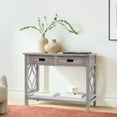 thumbnail image 4 of LuxenHome Gray Wood 2-Drawer 1-Shelf Console and Entry Table, 4 of 11