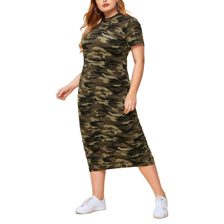 Short sleeve camo best sale dress