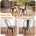 thumbnail image 2 of Lacoo Metal Dining Chair Indoor-Outdoor Use Stackable Classic Trattoria Chair Chic Dining Bistro Cafe Side Metal Chairs Set of 4, Gunmetal, 2 of 7