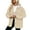 Khaki, variant on Women's Jean Jacket Light Washed Coat Hooded Denim Jacket Long Sleeve Top Spring Soft Oversized Baggy Classic Western Casual Pocket Black Medium