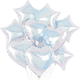 thumbnail image 1 of Juego de globos de aluminio con forma de corazón y estrella iridiscentes de 18 pulgadas (9 unidades), 1 of 2