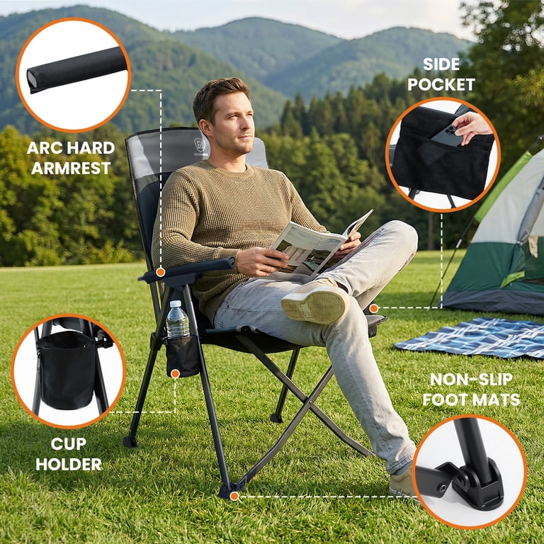 Ever Advanced Reclining Camping Chair, 4-Level Adjustable Back photo 6