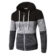 thumbnail image 1 of Haut à Capuche Patchwork Automne Hiver à Manches Longues pour Hommes Noir L, 1 of 3