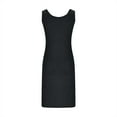 thumbnail image 4 of ITSAME Women's Sleeveless Dress, Crew Neck Solid Color Slim Fit Ladies Basic Midi Dresses Black S, 4 of 8