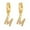 M, variant on Augper Dainty Gold Plated Initial Hoop Earrings Letter Alphabet Dangle Earrings Fashion Sparkly Rhinestone Letter Initial Pendant Drop Earrings For Women Valent