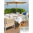 thumbnail image 4 of Outdoor Tablecloth with Umbrella Hole and Zipper, Floral Eucalyptus Leaves Rectangle Table Cloth 60x102 Inch Waterproof Tablecloth, Summer Botanical Watercolor Daisy Picnic Table Cover for Patio, 4 of 7