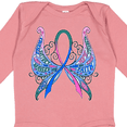 thumbnail image 4 of Inktastic Thyroid Cancer Awareness with Butterfly Ribbon Words Boys or Girls Long Sleeve Baby Bodysuit, 4 of 5