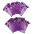 thumbnail image 1 of Bolsa de Organza con lazo 10 piezas Sunnimix 13 x 18cm púrpura Bolsos del cordón, 1 of 8