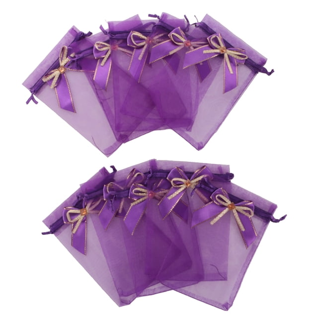 Bolsa de Organza con lazo 10 piezas Sunnimix 13 x 18cm púrpura Bolsos del cordón