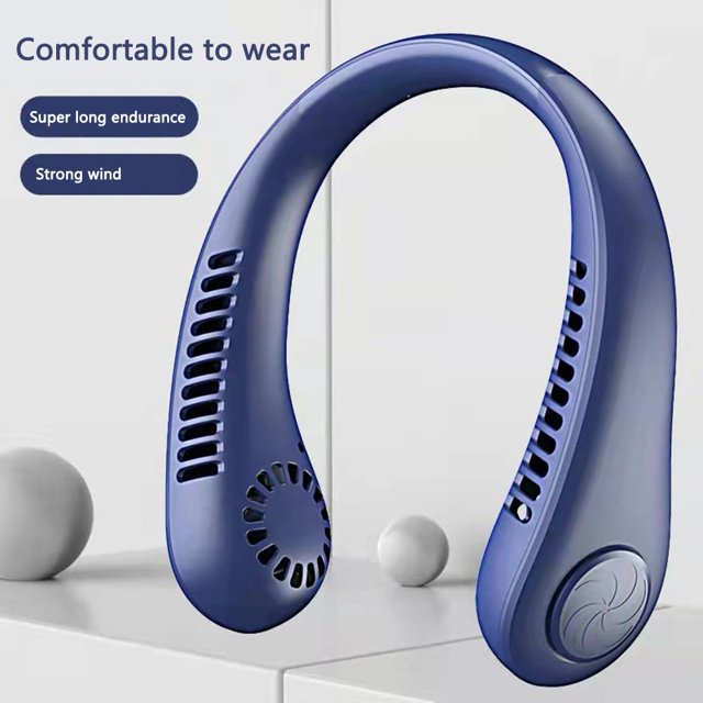 Escalada Mini ventilador de cuello USB recargable sin aspas ventilador cuello aire acondicionado (azul)