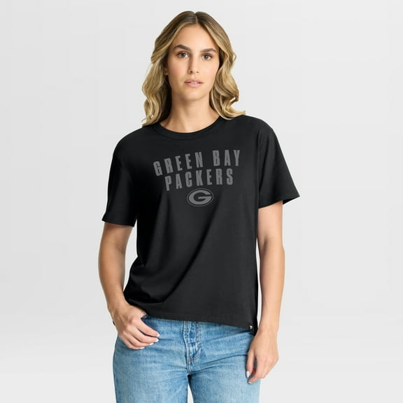 Women's Fanatics Black Green Bay Packers Blackout Kneel Down Legacy T-Shirt