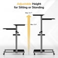 thumbnail image 3 of Mount-It! Mobile Stand Up Desk | Height Adjustable Computer Rolling Cart | Silver, 3 of 10