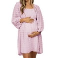 thumbnail image 2 of Long Sleeve Square Neckline Maternity Women Dots Loose Dress, 2 of 5