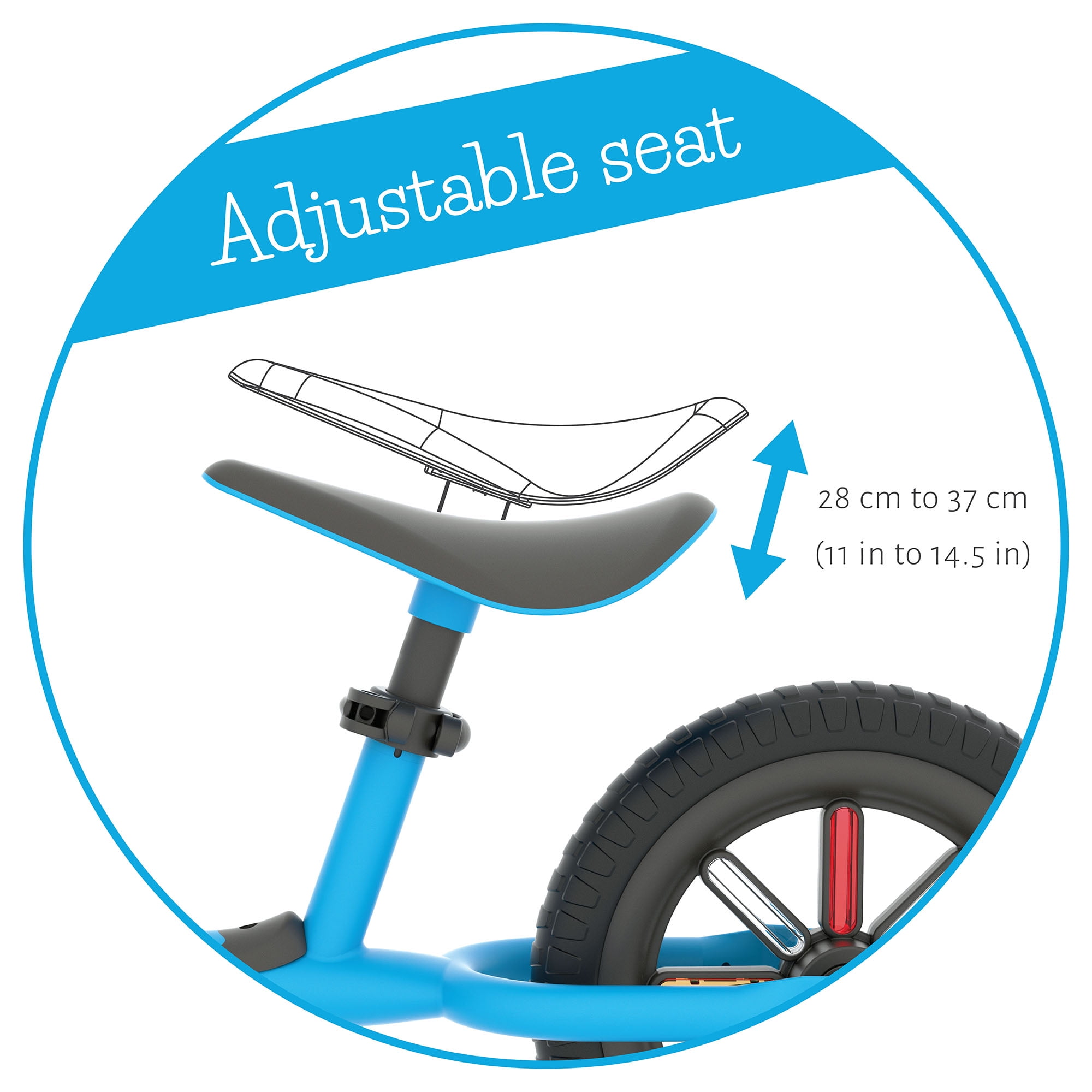 Chillafish Blue Buzzi 10' Balance Bike for Kids 1.5 Years and Older, Lightweight Toddler Bike with Adjustable Seat