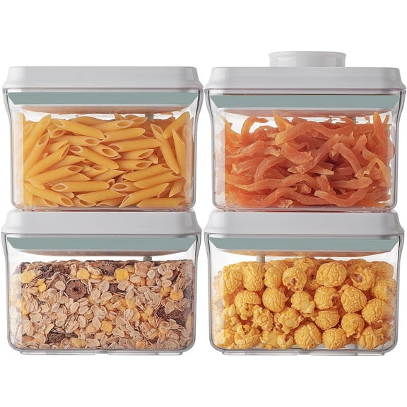 ANKOU 4-Pack 0.32qt Airtight Containers, One-Touch Lid & Stackable for Small Items