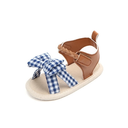 

Woobling Kids Flat Sandal Magic Tape Casual Shoes Ankle Strap Sandals Walking Flats Soft Sole Open Toe Comfortable Blue 4C