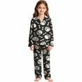 thumbnail image 4 of CONZONE Halloween Pajamas for Toddler Girls Printed Long Sleeve Button Down Tops and Pants Hallowmas Loungewear Soft 2 Piece Girls Pjs Set Size 3-4 Years, 4 of 4